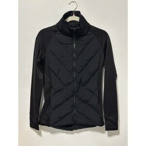 Athleta Coat Womens Extra Small Inlet Jacket Puffer Down Black Full Zip *READ